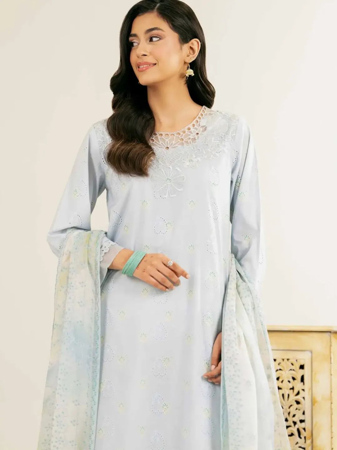 Nishat sky blue shirt